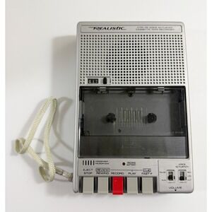 Realistic CTR-75 Cassette Tape Recorder Silver Voice Actuated Vintage